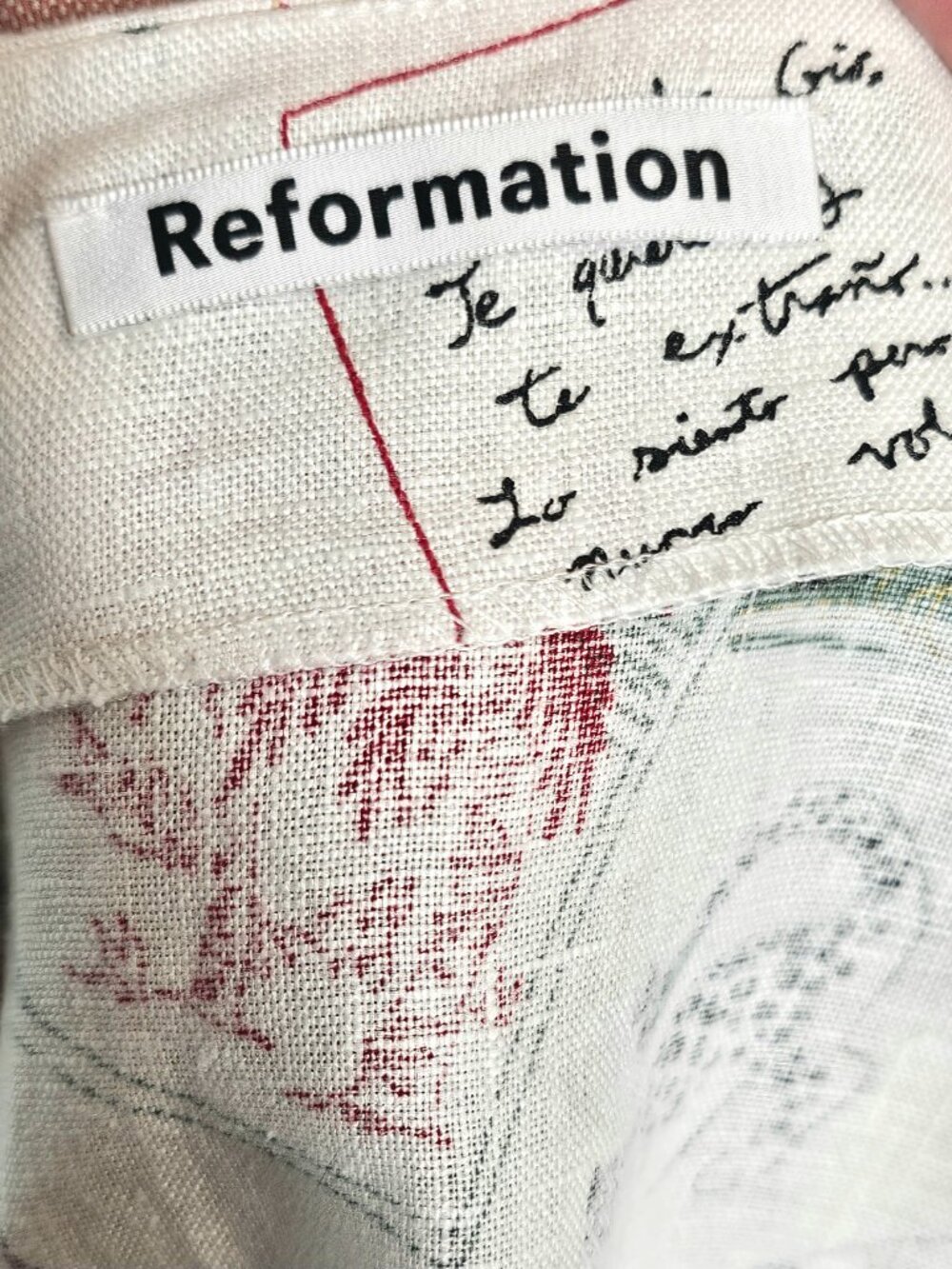 Reformation Postcards Linen Skirt Size 10 Baja California Print Mini Skirt - Picture 7 of 8